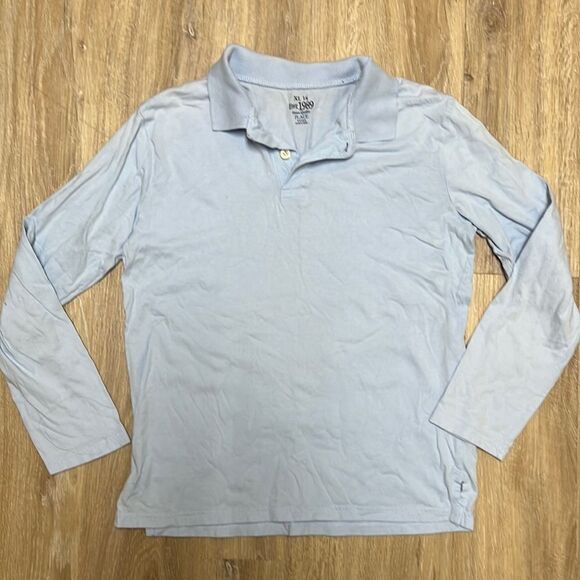 CHILDREN'S Place Youth Light Blue Long Sleeved Collared Tee Shirt.  Size 14. - Picture 1 of 7